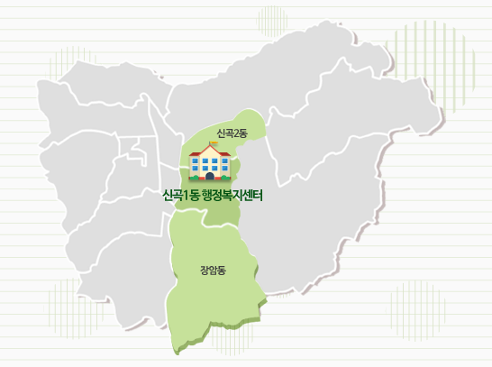 장암동, 신곡1동, 신곡2동 복지허브 신곡,장암권역에 관한 지도 입니다.