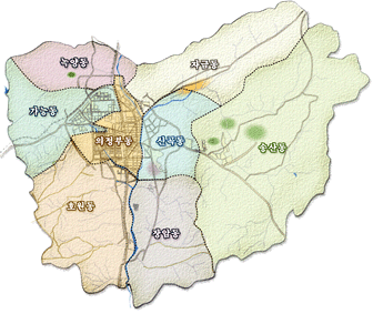 의정부시 동 표시 지도 -녹양동,자금동,가능동,의정부동,신곡동,송산동,호원동,장암동