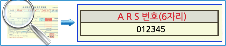 ARS 번호 고지서 예시 :ARS번호(6자리)012345